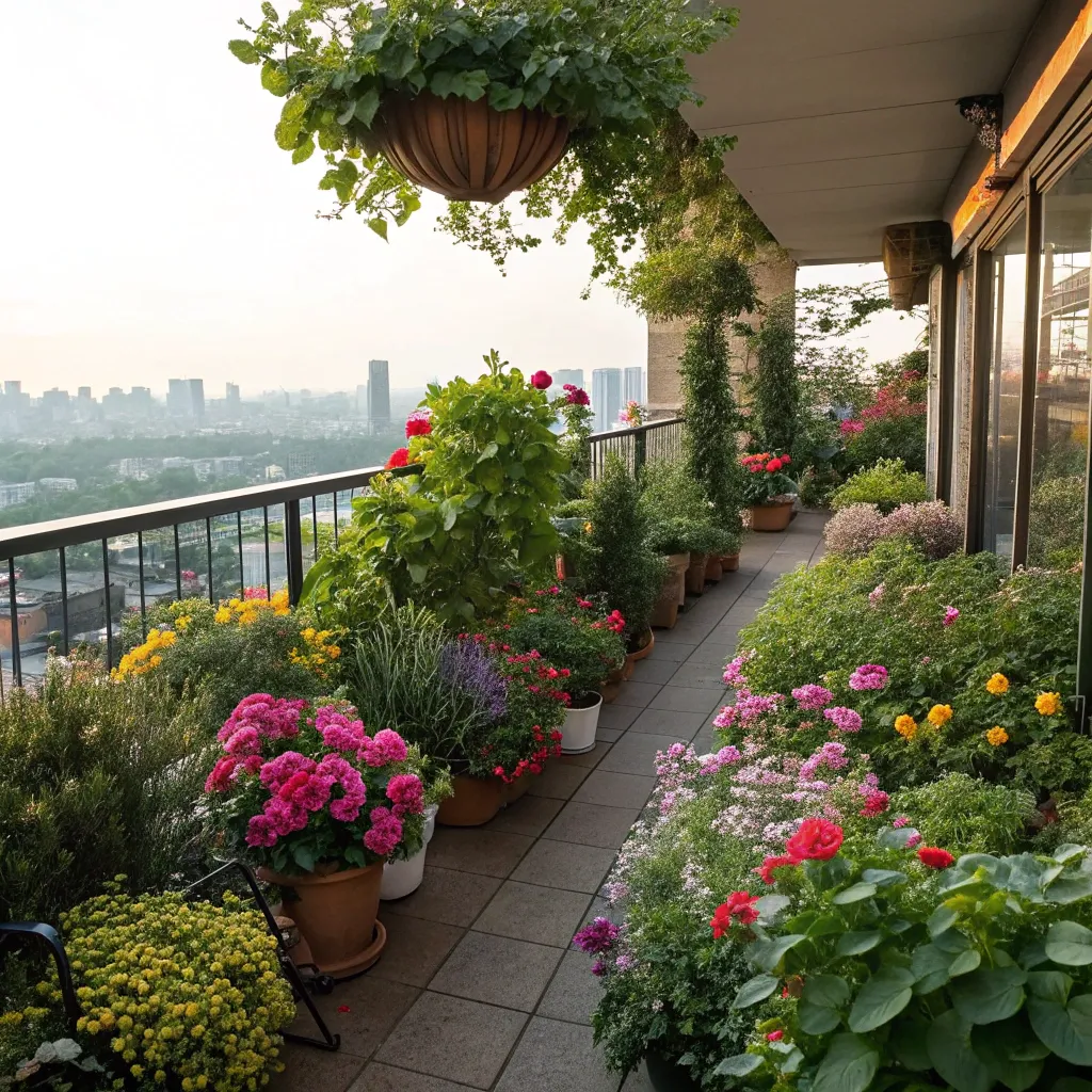 Emily's lush balcony garden
